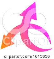 Clipart Of A Pink And Orange Arrow Design Royalty Free Vector Illustration