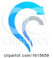 Clipart Of A Blue And Gray Arrow Design Royalty Free Vector Illustration