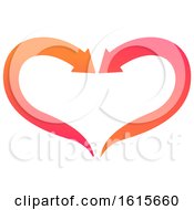 Clipart Of A Pink And Orange Arrow Heart Design Royalty Free Vector Illustration
