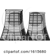 Clipart Of A Nuclear Power Plant Royalty Free Vector Illustration