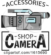 Clipart Of A Video Camera With Text Royalty Free Vector Illustration