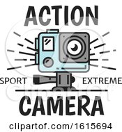 Clipart Of A Video Camera With Text Royalty Free Vector Illustration by Vector Tradition SM