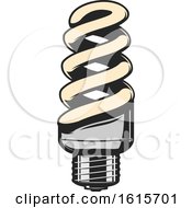 Clipart Of A Spiral Light Bulb Royalty Free Vector Illustration