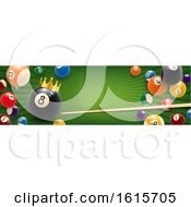 Clipart Of A Billiards Website Banner Royalty Free Vector Illustration