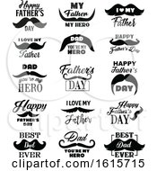 Poster, Art Print Of Black And White Fathers Day Greetings And Mustaches