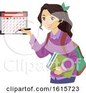 Teen Girl Calendar Schedule Illustration