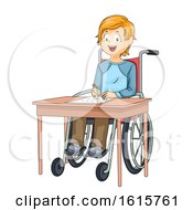 Poster, Art Print Of Kid Boy Wheelchair Exam Illustration