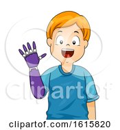 Poster, Art Print Of Kid Boy Prosthetic Arm Illustration