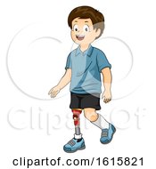 Poster, Art Print Of Kid Boy Prosthetic Leg Illustration