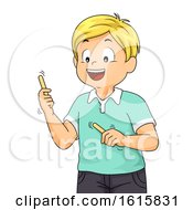 Poster, Art Print Of Kid Boy Popsicle Sticks Workshop Illustration