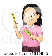 Poster, Art Print Of Kid Girl Glow Sticks Illustration