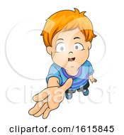 Kid Boy Blind Reach Touch Illustration