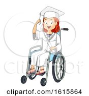 Poster, Art Print Of Kid Girl Wheelchair Graduate Illustration