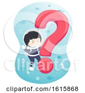 Kid Boy Question Mark Underwater Illustration