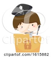 Kid Boy Security Guard File Illustration