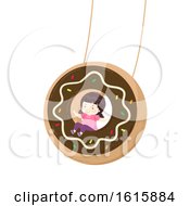Poster, Art Print Of Kid Girl Donut Swing Illustration