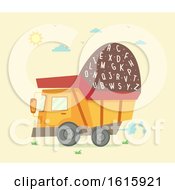 Poster, Art Print Of Dump Truck Letters Illustration