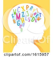 Poster, Art Print Of Kid Head Learn Alphabet Illustration