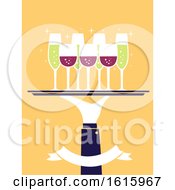 Hand Waiter Serving Cocktails Illustration by BNP Design Studio