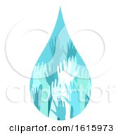 Poster, Art Print Of Donation Water Drop Hands Illustration