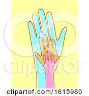 Poster, Art Print Of Hands Connected Line Illustration