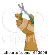 Wooden Hand Pliers Illustration