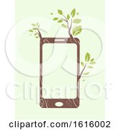 Poster, Art Print Of Mobile Phone Eco Friendly Illustration