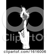 Poster, Art Print Of Pyrokinesis Hand Fire Illustration