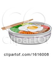 Poster, Art Print Of Korean Food Bibimbap Illustration