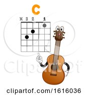 Poster, Art Print Of Mascot Guitar Teach Basic Chord Illustration