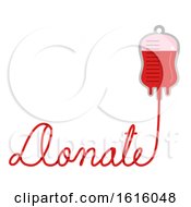 Poster, Art Print Of Donate Blood Bag Lettering Illustration