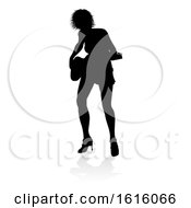 Poster, Art Print Of Musician Guitarist Silhouette On A White Background
