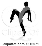 Poster, Art Print Of Street Dance Dancer Silhouette On A White Background