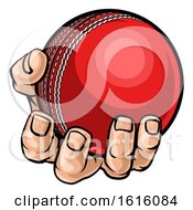 Poster, Art Print Of Hand Holding Cricket Ball