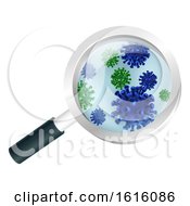 Poster, Art Print Of Bacteria Or Virus Under A Magnifying Glass