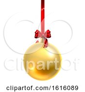 Poster, Art Print Of Bauble Christmas Ball Glass Ornament Gold