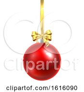 Poster, Art Print Of Bauble Christmas Ball Glass Ornament Red