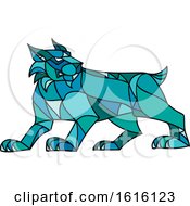 Mosaic Low Polygon Style Bobcat Lynx