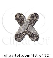 Poster, Art Print Of Gravel Letter X - Small 3d Crushed Rock Font - Nature Environme On A White Background