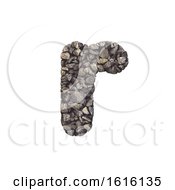 Gravel Letter R - Small 3d Crushed Rock Font - Nature Environme On A White Background