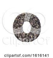 Gravel Letter O - Small 3d Crushed Rock Font - Nature Environme On A White Background