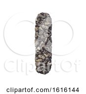 Gravel Letter L - Small 3d Crushed Rock Font - Nature Environme On A White Background