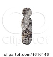 Gravel Letter I - Small 3d Crushed Rock Font - Nature Environme On A White Background