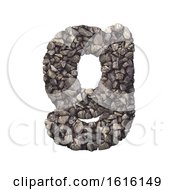 Gravel Letter G - Lowercase 3d Crushed Rock Font - Nature Envir On A White Background