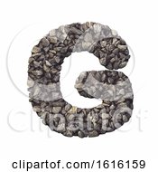 Gravel Letter G - Upper-Case 3d Crushed Rock Font - Nature Envi On A White Background