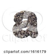 Gravel Letter A - Lowercase 3d Crushed Rock Font - Nature Envir On A White Background