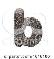 Gravel Letter B - Lower-Case 3d Crushed Rock Font - Nature Envi On A White Background