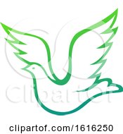 Clipart Of A Gradient Flying Dove Royalty Free Vector Illustration