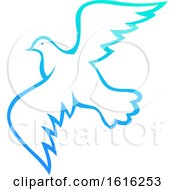 Clipart Of A Gradient Flying Dove Royalty Free Vector Illustration