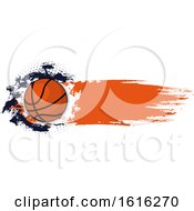 Clipart Of A Grungy Basketball Design Royalty Free Vector Illustration
